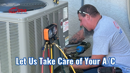 Technician Fixing AC